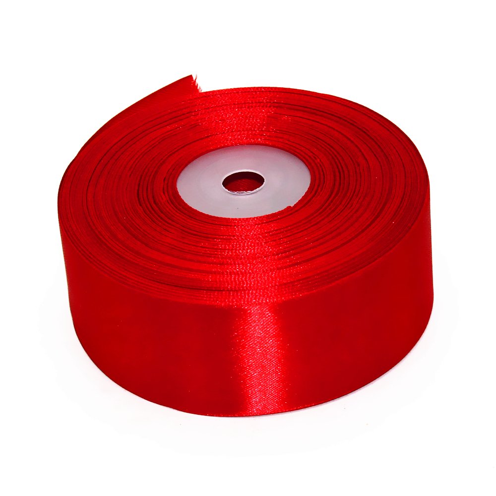 1.5 Single Face Satin Ribbon 50 Yards Roll for Wedding Details, Sewing Projects, Gift Wrapping, Invitation Embellishments and Crafting Projects Etc (Red)