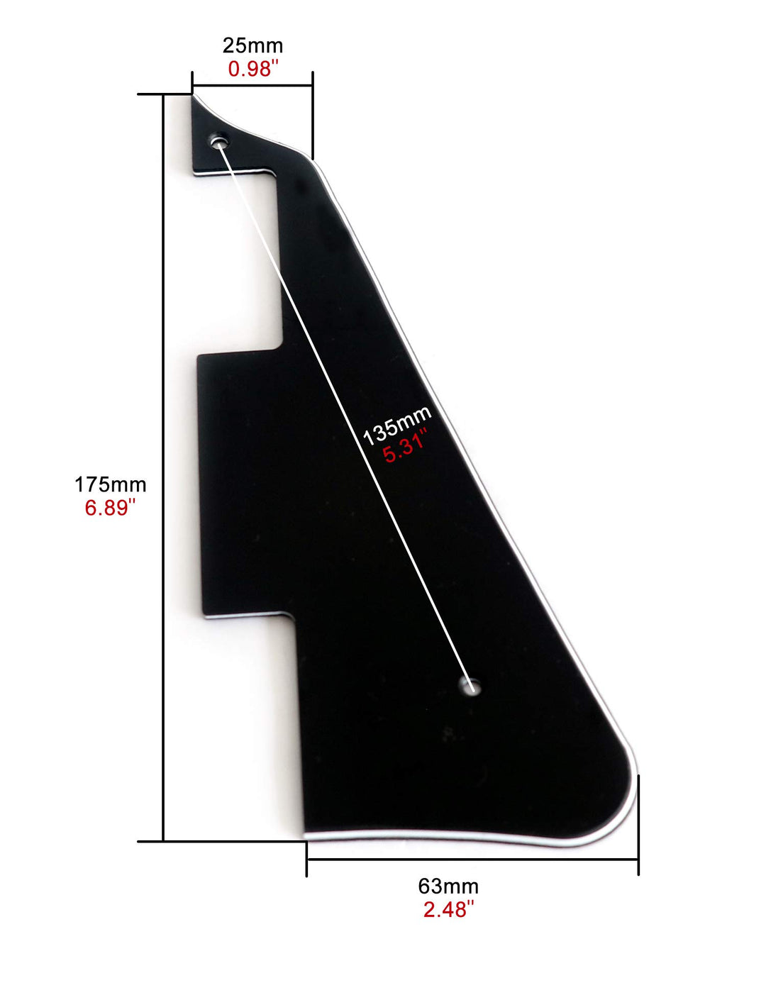Electric Guitar Pickguard Scratch Plate 3 Ply Compatible with Les Paul LP Style Electric Guitar Black.