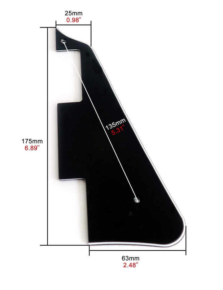 Electric Guitar Pickguard Scratch Plate 3 Ply Compatible with Les Paul LP Style Electric Guitar Black.