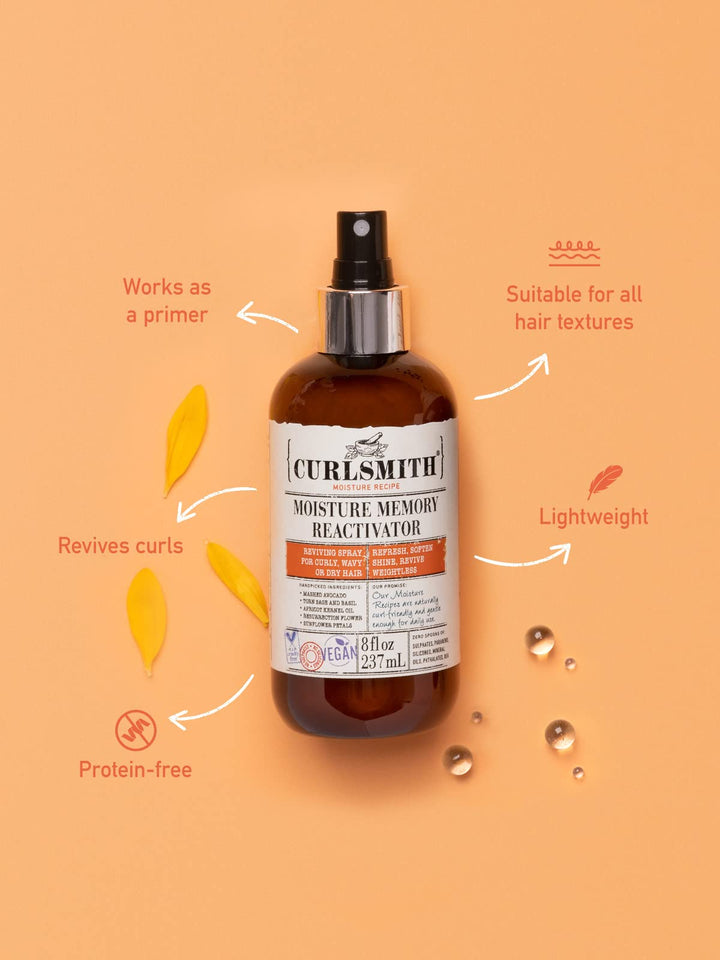 - Moisture Memory Reactivator - Vegan Refresher Leave In Conditioner for Wavy, Curly and Coily Hair (8oz)