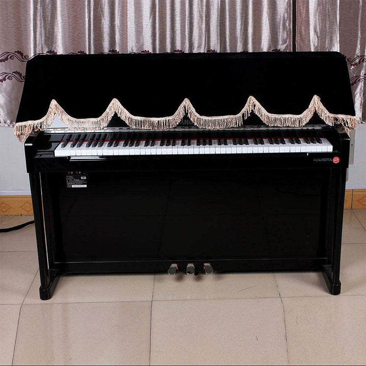 88 Key Piano Cover,Electronic Piano Keyboard Anti-Dust Cover Piano Cover with Split Curtain Design (Black)