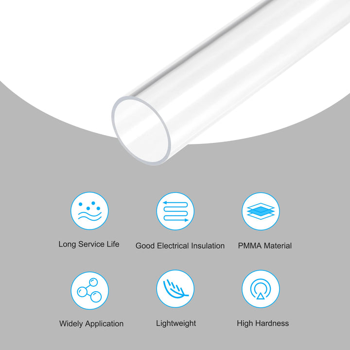 MECCANIXITY Acrylic Pipe Rigid Round Tube Clear 18mm(0.
