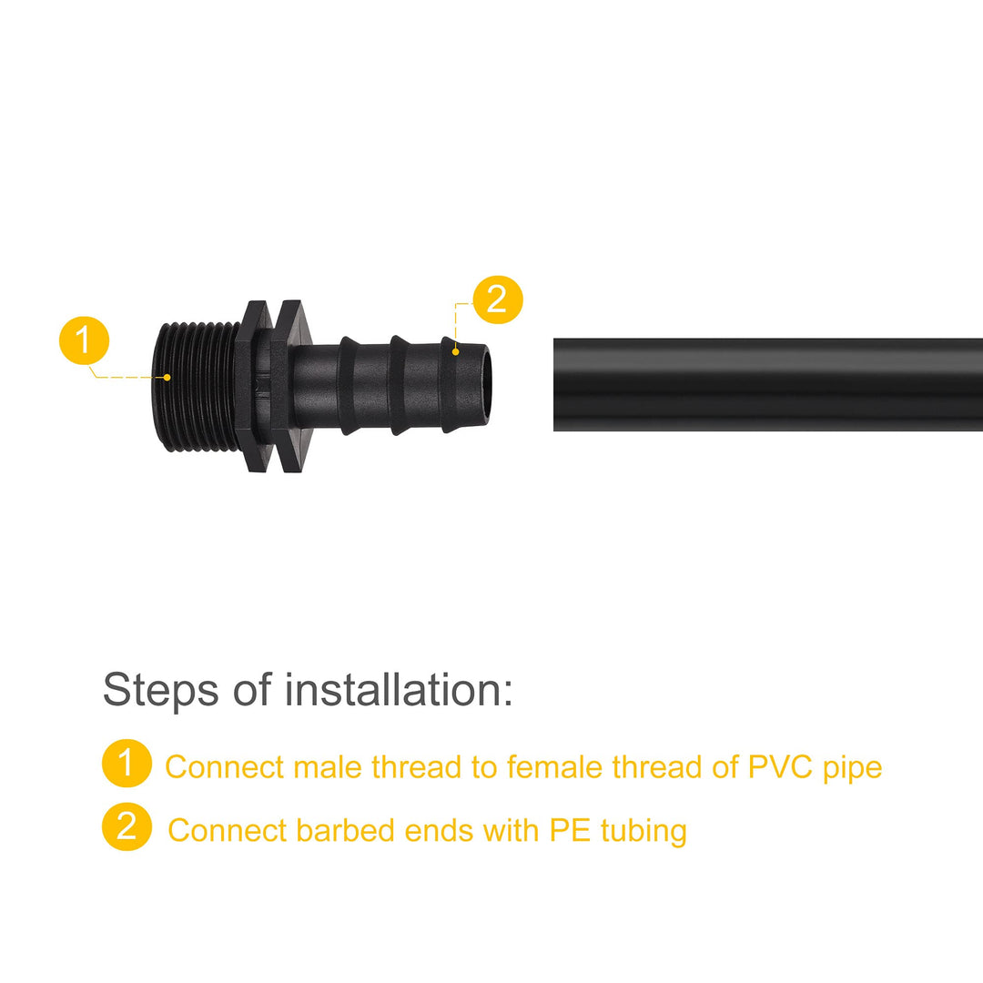 MECCANIXITY Drip Irrigation Fittings 19.4mm Barbed to G
