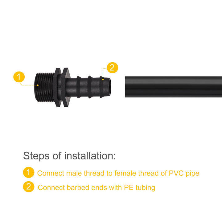 MECCANIXITY Drip Irrigation Fittings 19.4mm Barbed to G