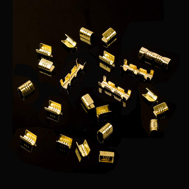 500 Pcs U Shape Copper Ring Terminals Crimp Kit - Non-Insulated Assortment Cable Wire Spade Electric Butt Connector Kit