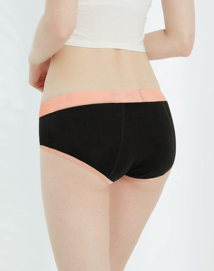 Big Girls&#39; Period Panties Menstrual Underwear for First Period Starter 3-Pack(Colored Black,L(12-14 yrs))