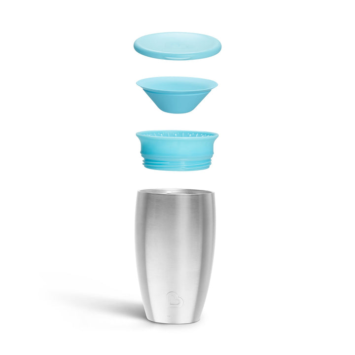 Munchkin Sippy Cup for Toddlers, Miracle 360 Stainless Steel, 10 Ounce, Blue