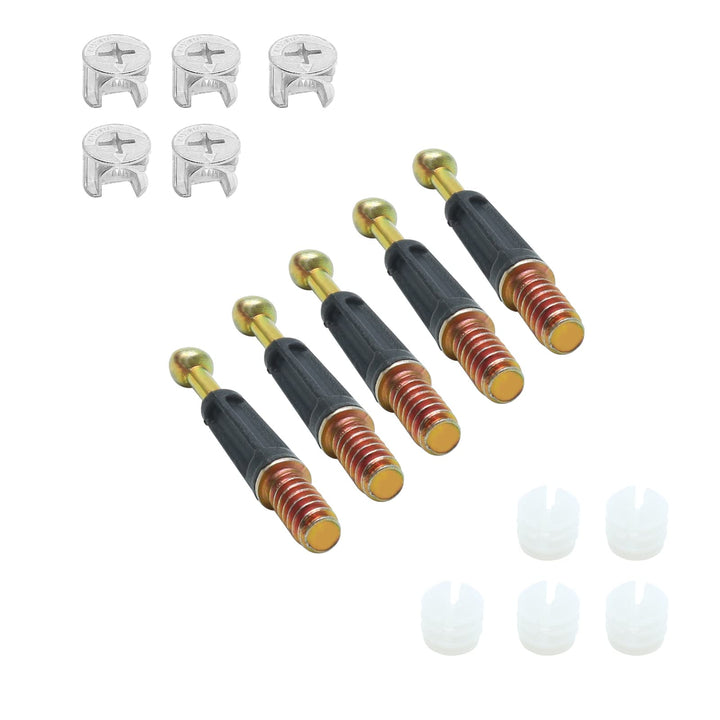 24 Set 35mm Cam Screw Cam Dowel for Furniture Connecting, 3 in 1 Cam Lock Nut Set 15mm Cam Connector Bolt Fitting Cabinet Pre-Inserted Nut for Drawer Dresser