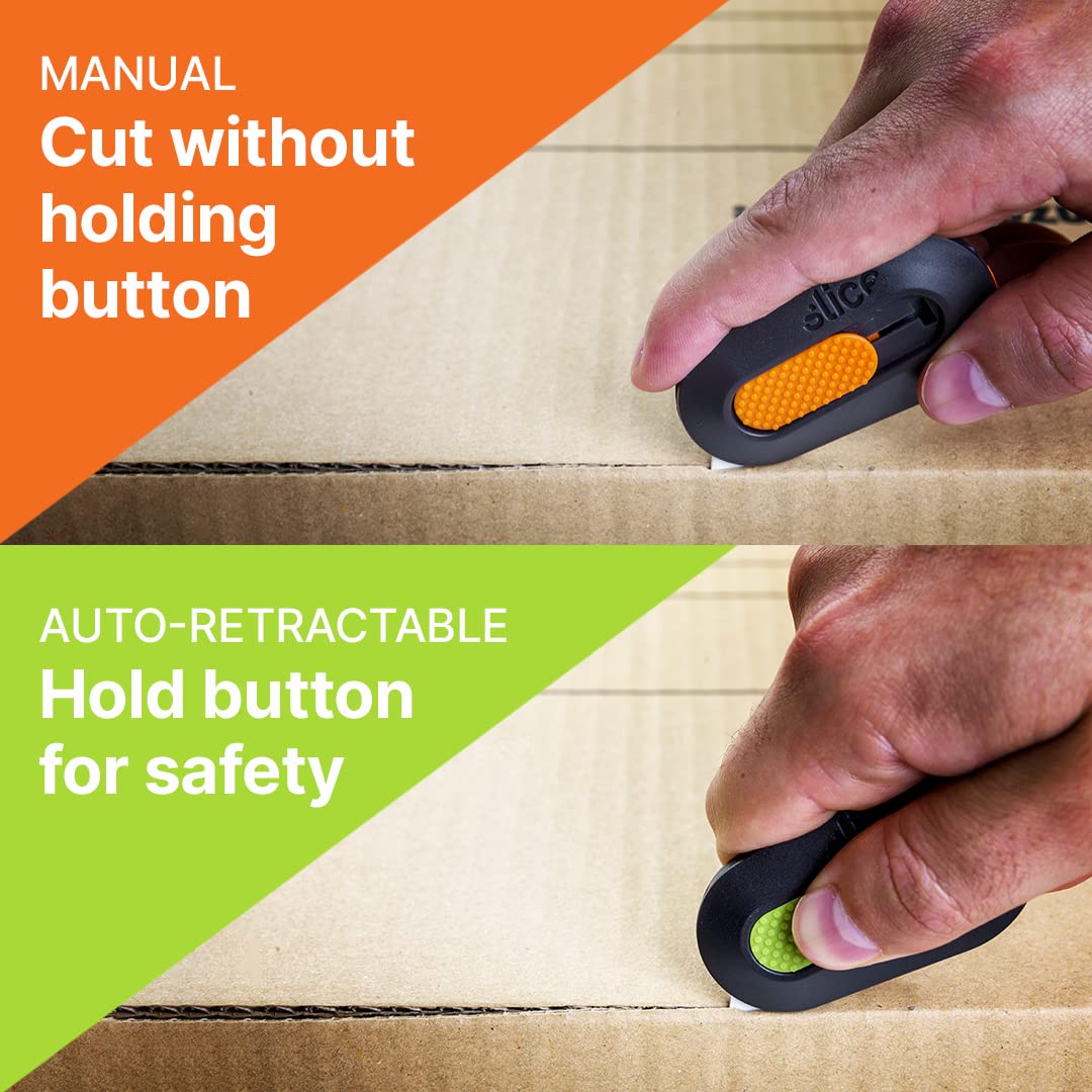 Mini Box Cutter, Manual Retracting, Safe Ceramic Box Cutter Lasting 11x Longer than Metal, Keychain Box Opener, 1 Pack