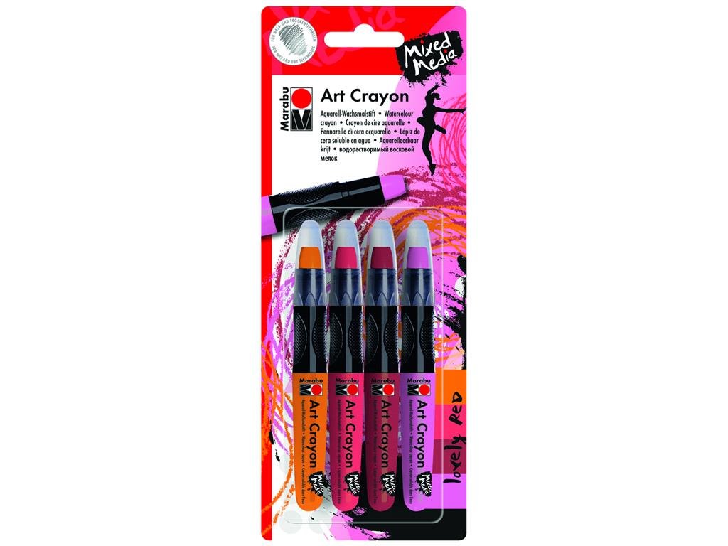 Lovely Red Mixed Media Art Crayon Set