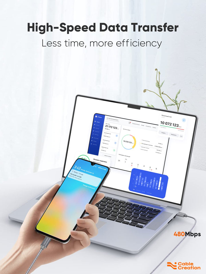 USB to USB C Cable 4FT [3-Pack], USB A to C Cable Braided USB to C Cable Fast Charging Cable 3A 480Mbps Data for MacBook Pro Air Pixel Galaxy S23 S22 S10,etc 1.2m Space Gray