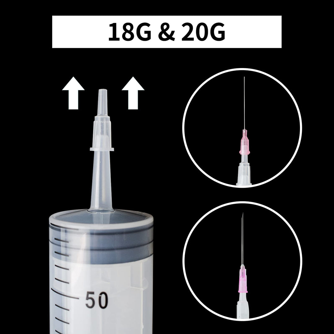 2 Pack 300ml Syringe with 40 Inch Tube and 18Ga 20Ga Dispensing Needle for Scientific Labs, Watering, Refilling