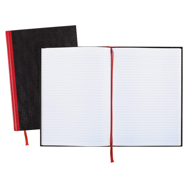 Black n&#39; Red Notebook, Business Journal, 11-3/4 x 8-1/4, 96 Sheets, Ruled, Optik Paper, Hardcover, Casebound, Black (D66174)
