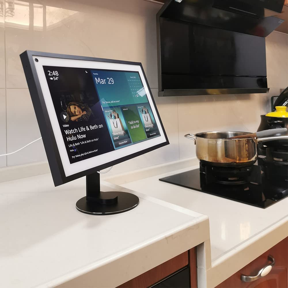 ATOPKUWAR Stand for Echo Show 15, Tilt and Swivel Stand for The Echo Show 15 Black