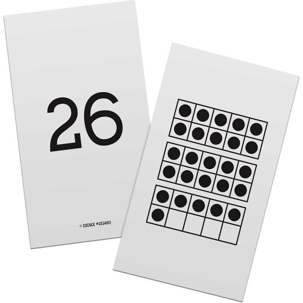 Educational Resources 1-50 Ten-Frame 1–50 Cards, White, Black, 0.81 H x 6.0 L x 4.5 W, (211480)