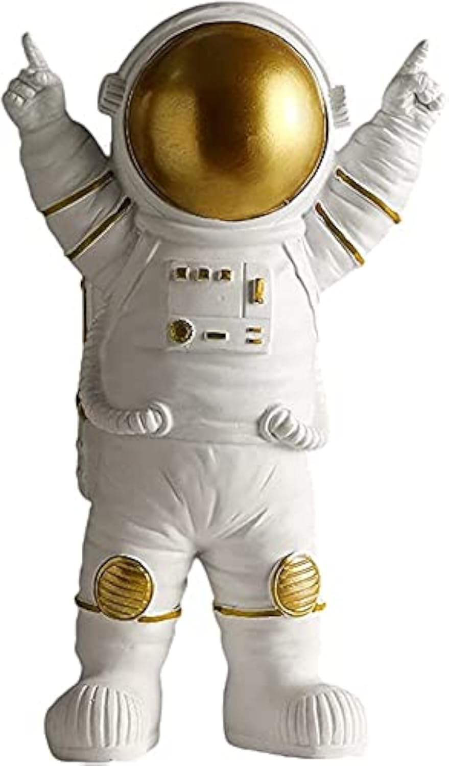 Spaceman Statue Astronaut Figurine Resin Spaceman Model Ornament Astronaut Sculpture for Home Office Desktop Tabletop Decoration - Gold Victory