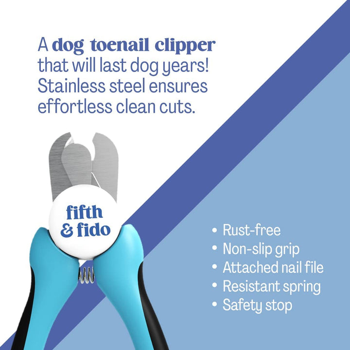Fifth &amp; Fido Dog Nail Clippers for Large Dogs - Sharp Nail Clipper with Quick Sensor - Trimmer for Thick Nails - Dog Nail Trimmer for Large Breed Dogs