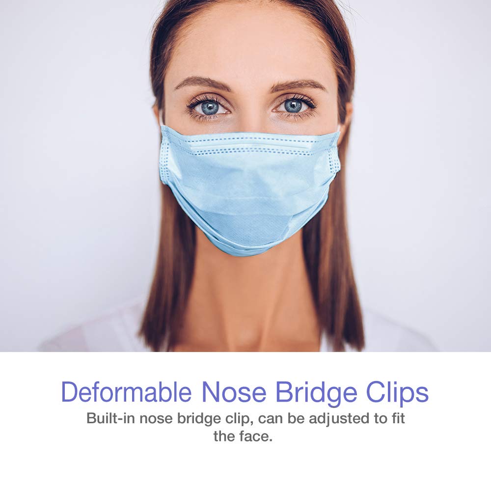 Disposable Face Mask Dust Particle 3-Layer Design Mask with Earloops - 25 Pack