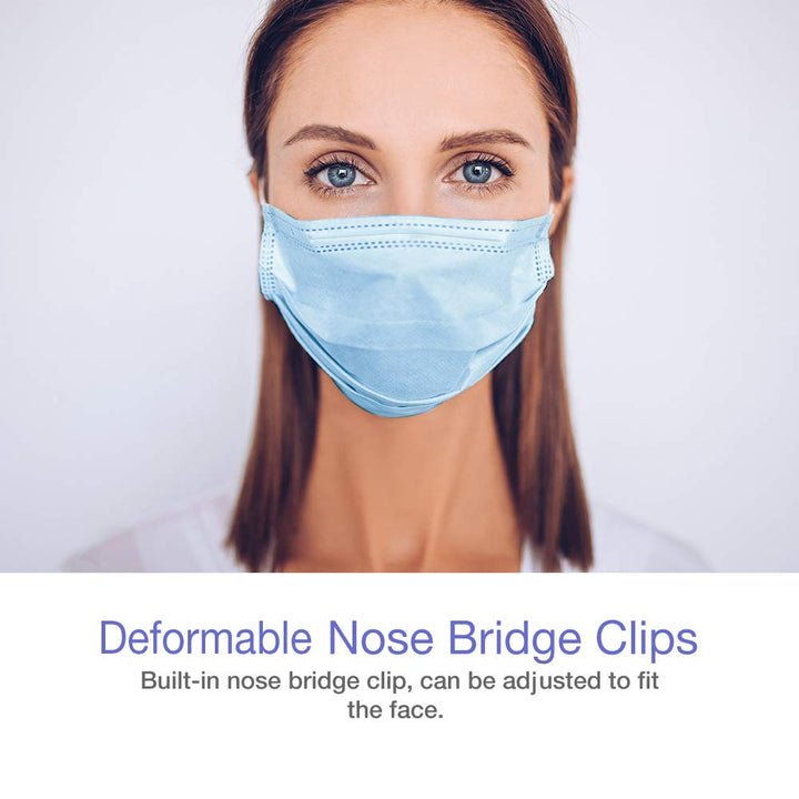 Disposable Face Mask Dust Particle 3-Layer Design Mask with Earloops - 25 Pack