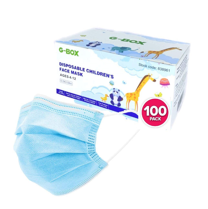 Children&#39;s 3 Ply Disposable Face Masks Daily Use(Blue Regular, 50 pcs)