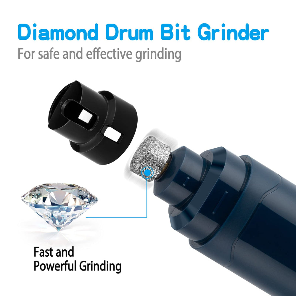 Dog Nail Grinder Upgraded - Professional 2-Speed Electric Rechargeable Pet Nail Trimmer Painless Paws Grooming & Smoothing for Small Medium Large Dogs & Cats (Dark Blue)