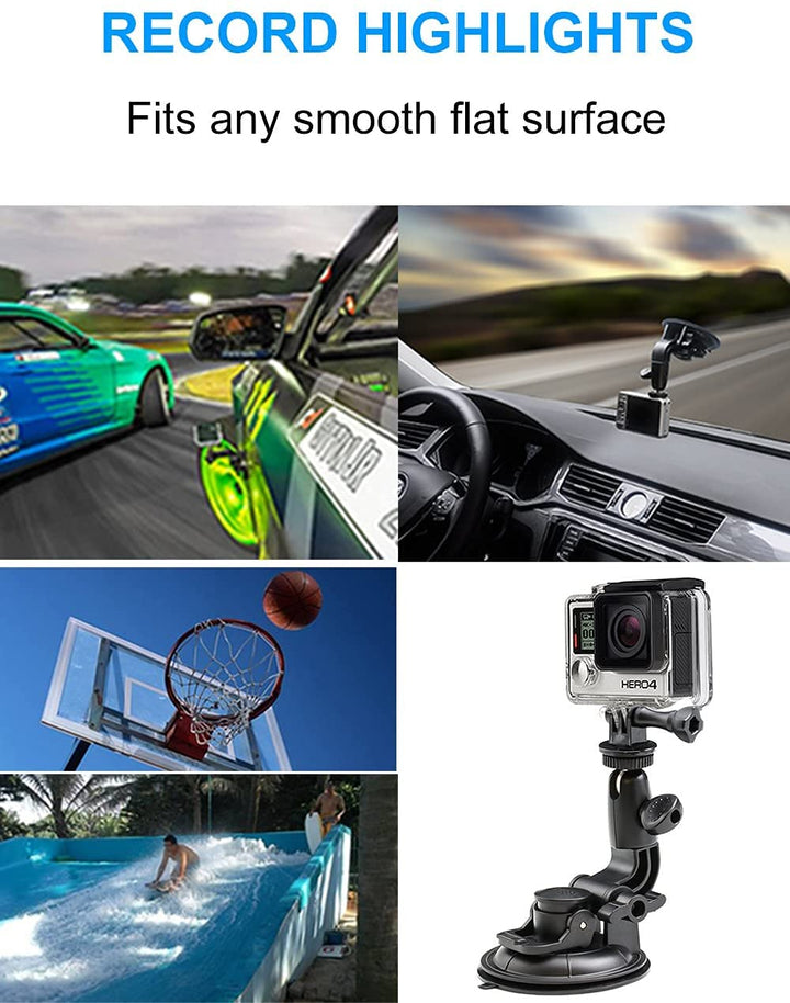 EXSHOW Car Camera Mount Holder for GoPro, Suction Cup C