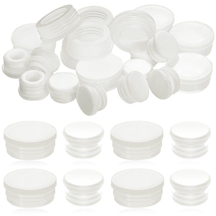 20 Pcs Salt and Pepper Shaker Plugs Silicone Stoppers Plugs for Salt and Pepper 3/4 Inch 1/2 Inch Replaceable Clear Round Salt Pepper Shaker Stoppers for Home Kitchen Bottles Pipes