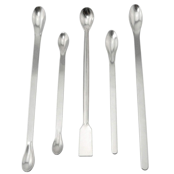 Longdex Reagent Spoon 5PCS 304 Stainless Steel Micro Scoop Lab Sampling Spoon Lab Spatulas Scoop