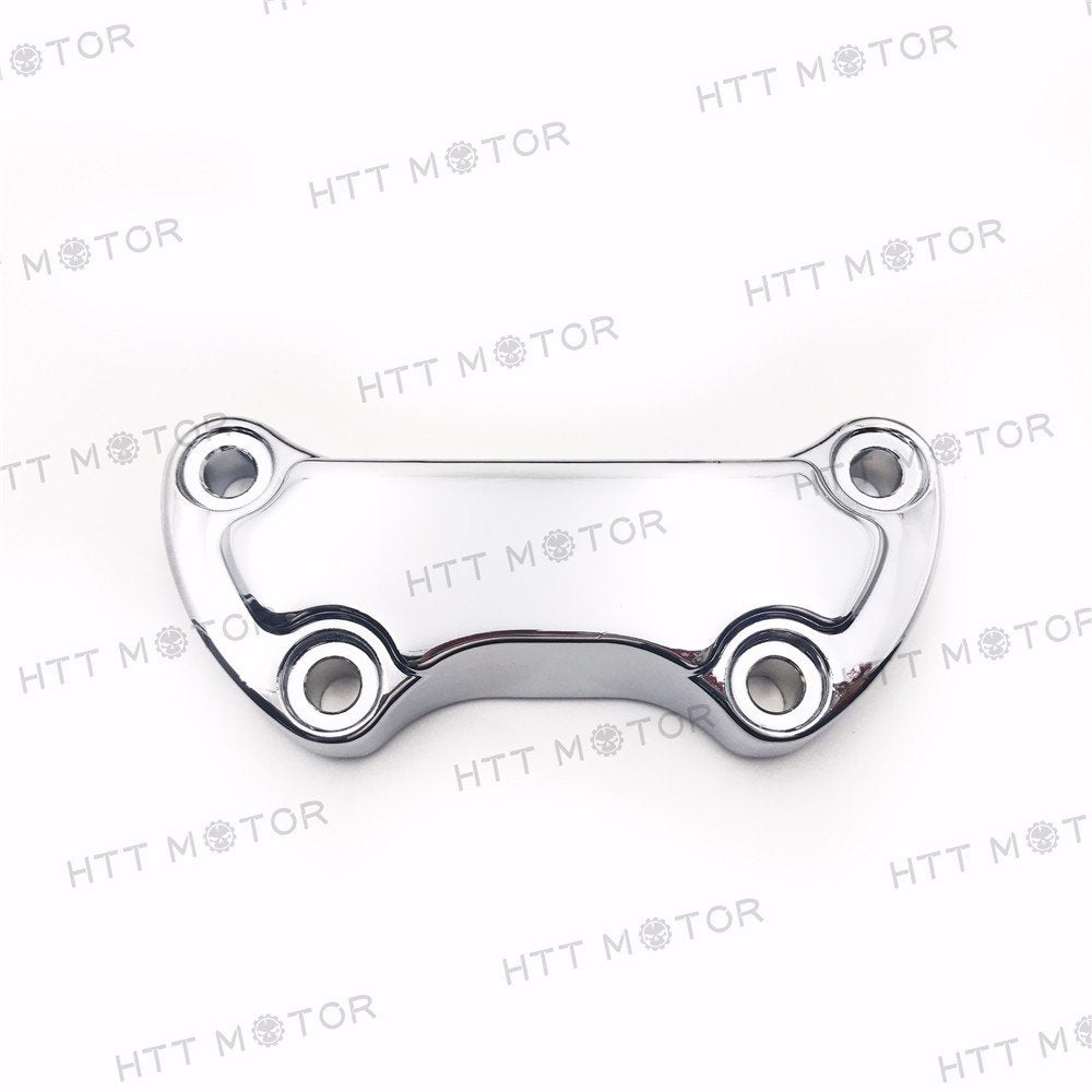 MT446-002- Chrome Scalloped Handlebar Riser Clamp Compatible with Harley Sportster 883 Dyna Super Glide