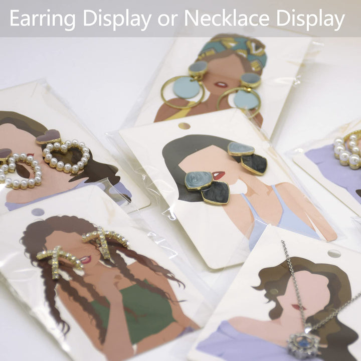 100 Pack Earring Cards Earring Bracelet Jewelry Display Cards Wholesale Hanging Bulk Earring Cards (White W)