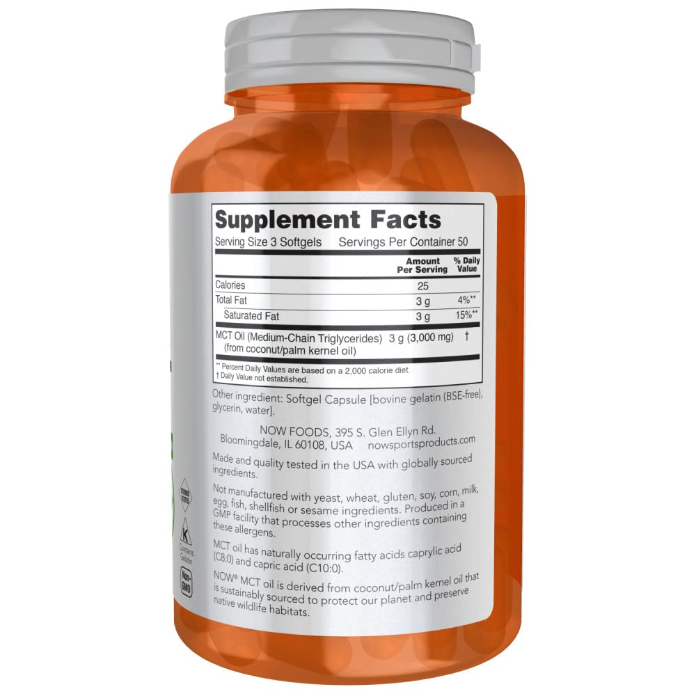 Now Foods MCT Oil Softgels, 1,000 mg, 150 Count (Pack of 2)