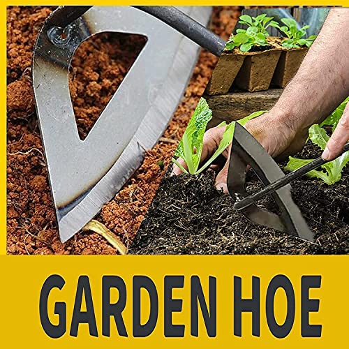 2Pcs Gardening Tools Hollow Hoe, All-Steel Hardened Hollow Hoe, Sharp Edge Garden Weeding Tools, Hoe Garden Tool Hand Shovel Weed Puller for Backyard Loosening Farm Planting Weeding ( Long Handle)