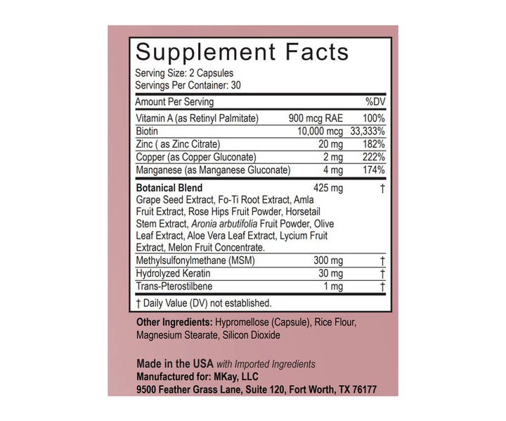 VGlow Hair Skin &amp; Nails Vitamin for Supporting Healthy Hair and Nails Multivitamin &amp; Vegan Dietary Supplement, Gluten Free, 60 Tablets