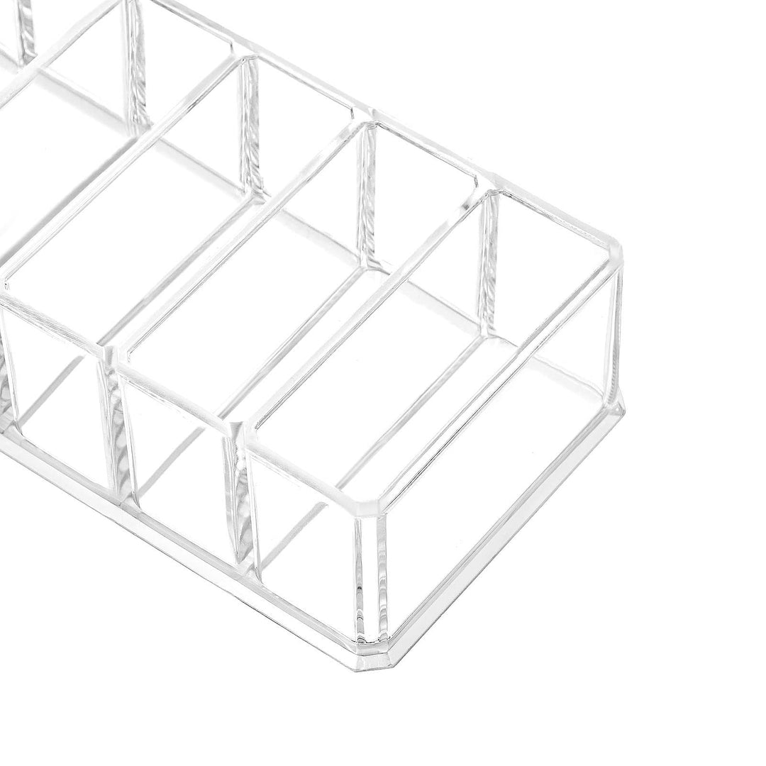 Clear Acrylic Makeup Compact Organizer, 8 Spaces Vanity Organizer Stand Eyeshadow Pallet Storage for Lipstick Bronzer Powder Highlighter, Skincare Cosmetic Display Cases for Bathroom