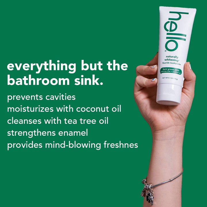 Hello Naturally Whitening Fluoride Toothpaste, Farm Gro