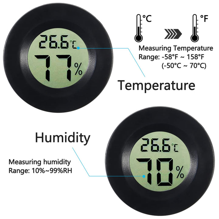 6 PCS Mini Electronic Hygrometer Thermometer Gauge,TPM-10 Digital LCD Monitor Indoor Outdoor Temperature Humidity Meter for Humidors Greenhouse Breeding Container Cellar Baby Rooms, ro