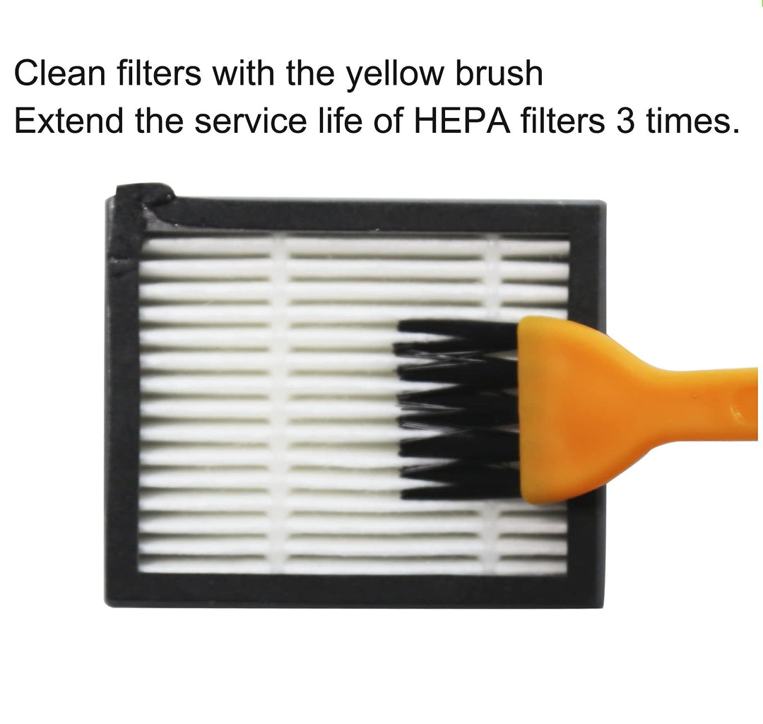 Replacement Parts accessories Compatible for iRobot Roomba i3 i3+ i4 i6 i6+ i7 i7+ i8 i8+/Plus E5 E6 E7 I,E &J Series Vacuum Cleaner,1 Set Multi-Surface Rubber 4 HEPA Filters & 4 Side Brushes