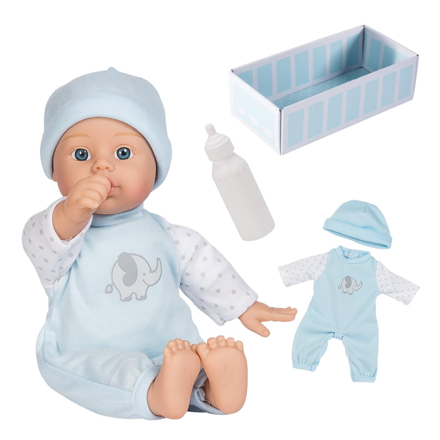 Amazon Exclusive Sweet Babies Collection, 11” Soft and Cuddly Boy Baby Doll | Machine Washable, Birthday Gift For Ages 1+ - Baby Boy Peanut