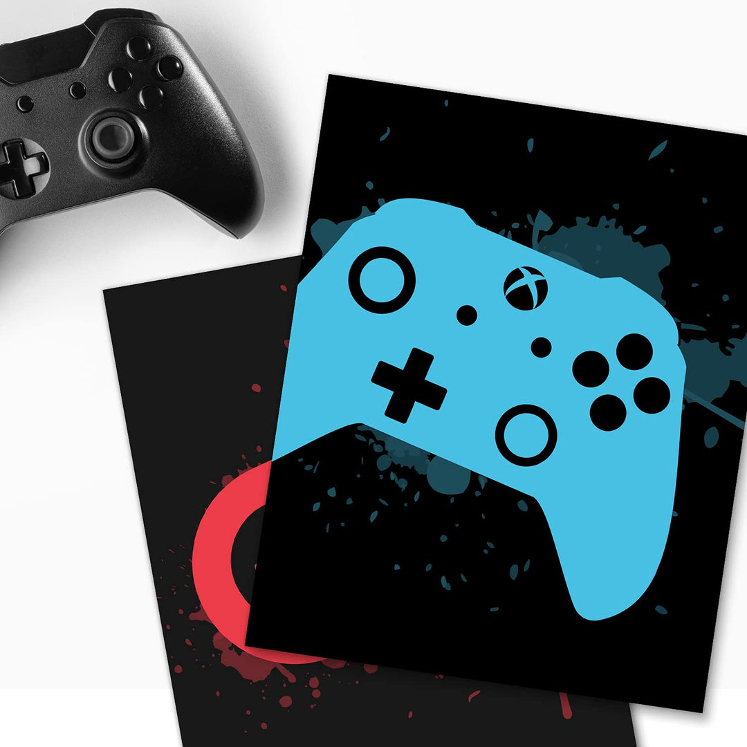 Video Game Decor Set of 4 (8”X 10”), Boys Room Decorations for Bedroom, Gaming Wall Art for Kids Boy Playroom Home Decor, gamer wall art, Teen boy bedroom, No Frames