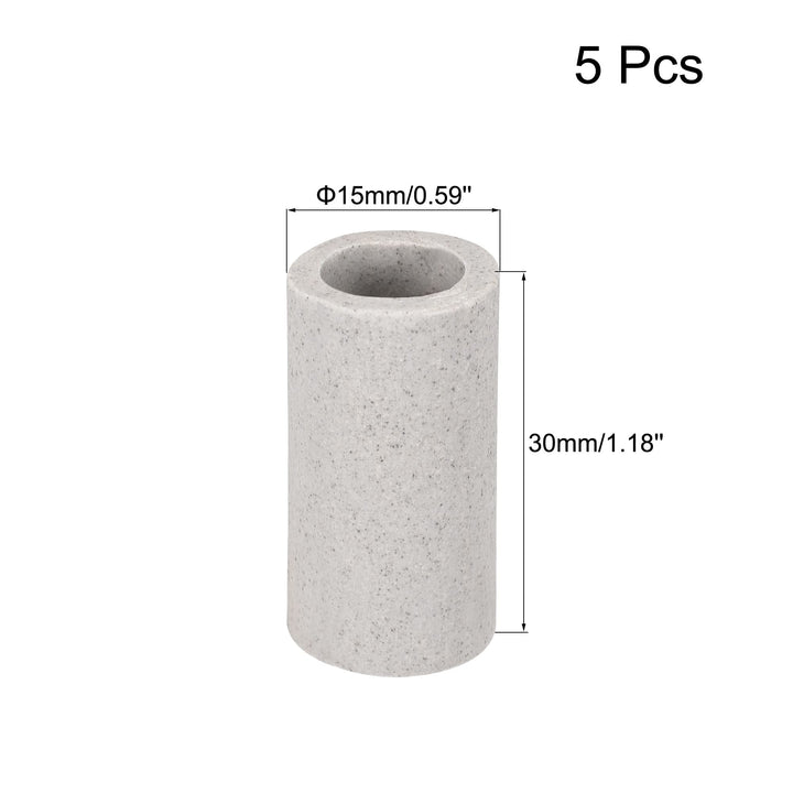 5pcs 10mm Dia Ceramic Tube Insulated Electronic Wire Bundle Heat Insulation Protection Single Bore
