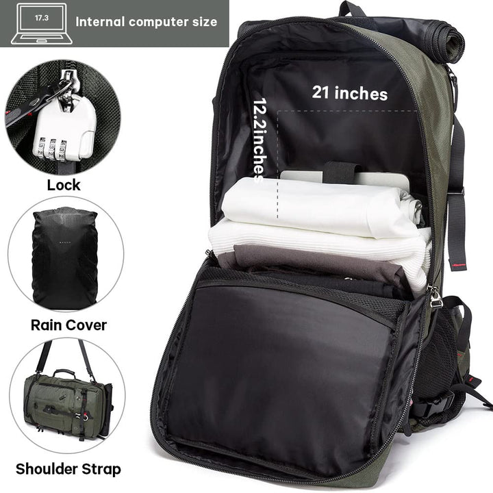 Travel Backpack, Carry On Backpack Durable Convertible Duffle Bag Fit for 15.6 Inch Laptop for Men and Women(Medium 35L)