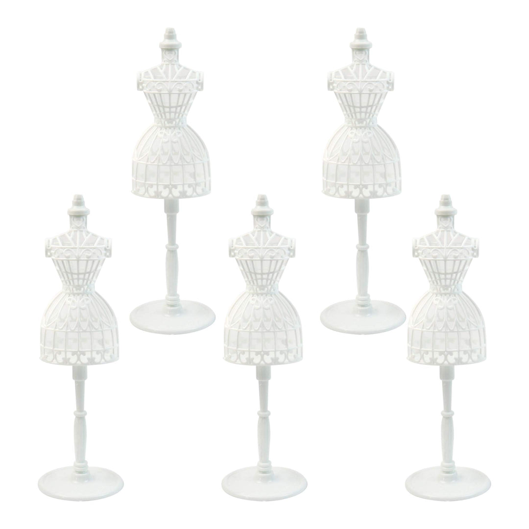 AUEAR, 5 Pack Dress Forms Cloth Gown Plastic Mannequin Display Support Holder Model Stand Accessories for Dresses