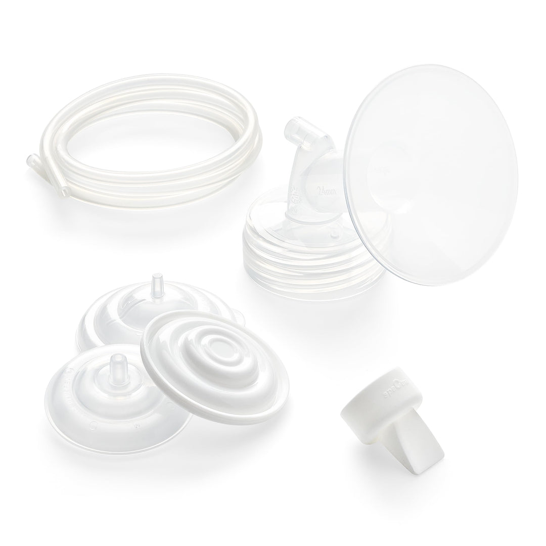 Baby USA - Authentic Breast Flange Set, Wide Neck Breastshield Set - (Medium / 24mm) - Replacement Parts for 9 Plus, S2, S1, M1 Breast Pumps, BPA/DEHP Free