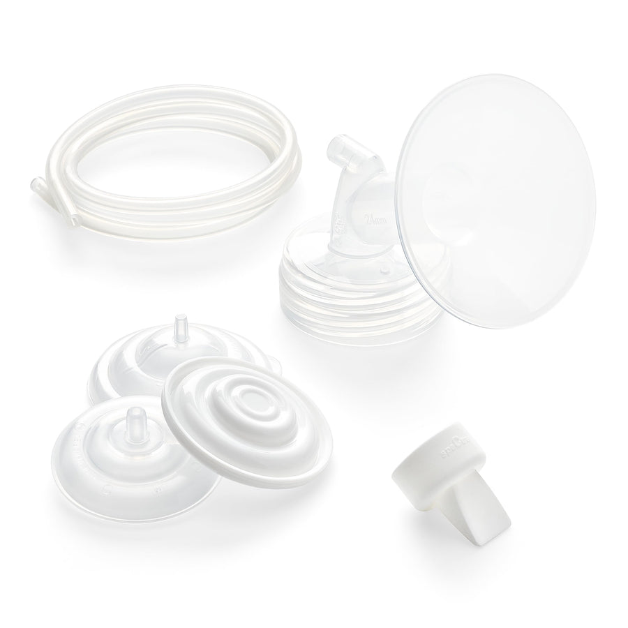 Baby USA - Authentic Breast Flange Set, Wide Neck Breastshield Set - (Medium / 24mm) - Replacement Parts for 9 Plus, S2, S1, M1 Breast Pumps, BPA/DEHP Free
