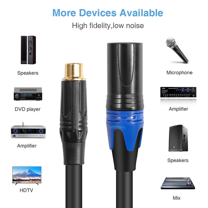 Disino Female RCA to XLR Male Cable,XLR to RCA Converte