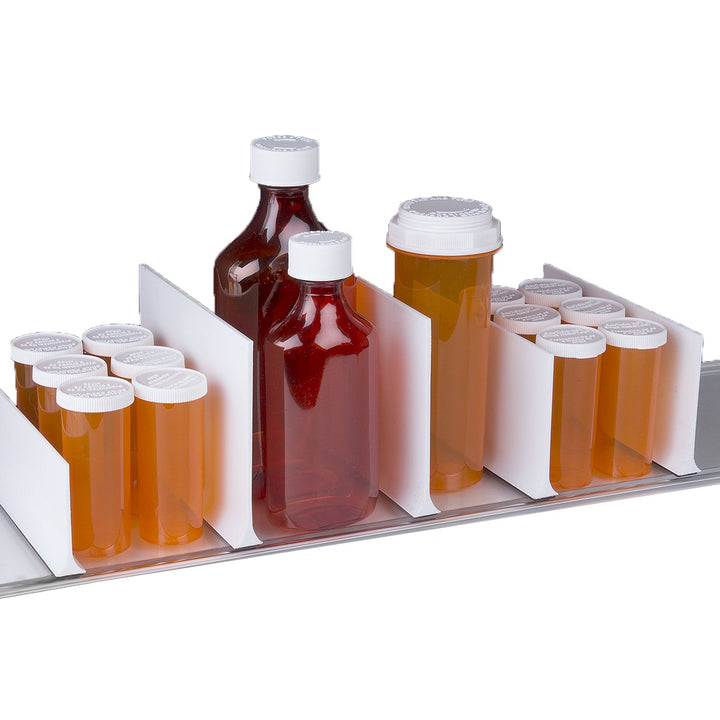 Apothecary Products Magnetic Shelf Divider, For Vitamins, Books, Food and More, 6 in x 4 in, White