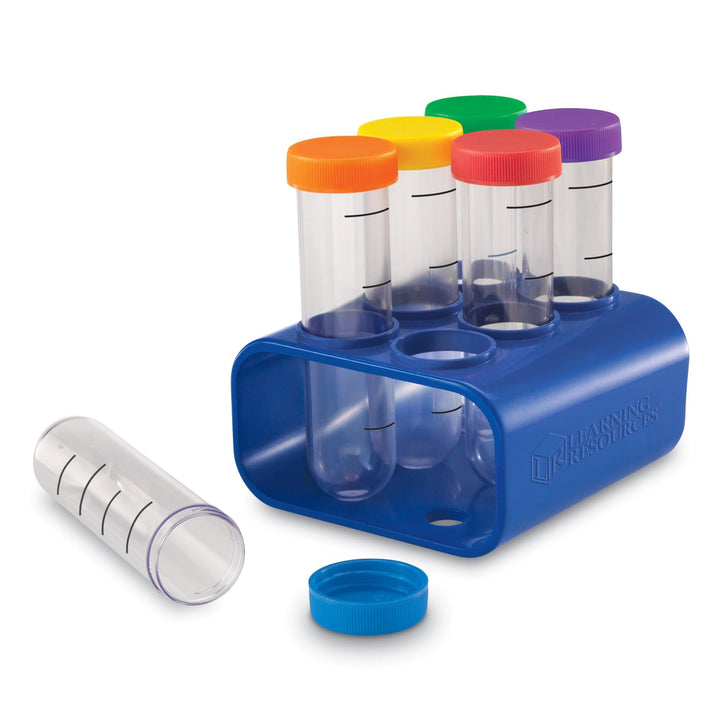 Primary Science Jumbo Test Tubes with Stand, Set of 6 Tubes, Ages 3+,Multi-color