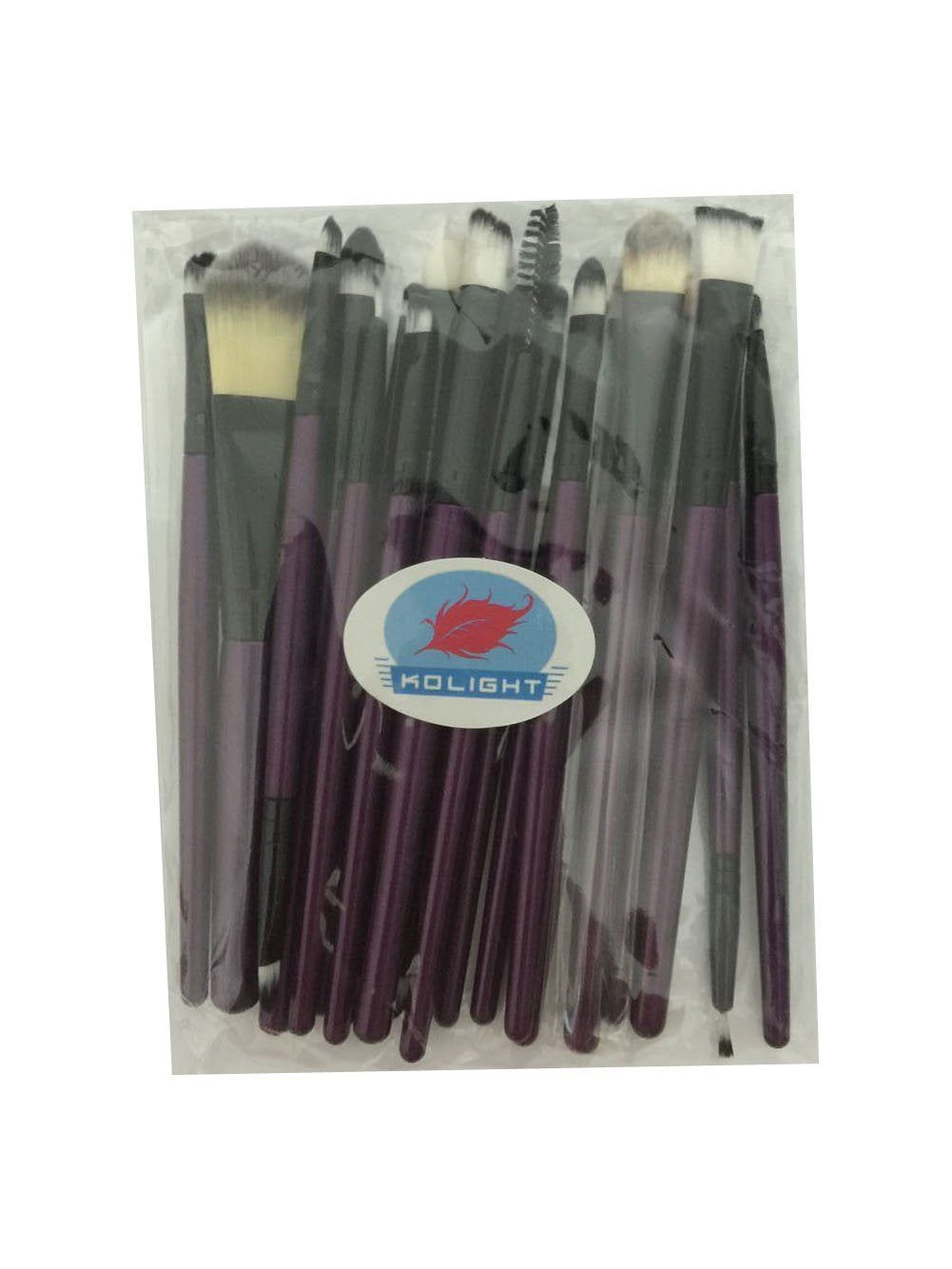 KOLIGHT 20 Pcs Pro Makeup Set Powder Foundation Eyeshadow Eyeliner Lip Cosmetic Brushes (Black+Purple)