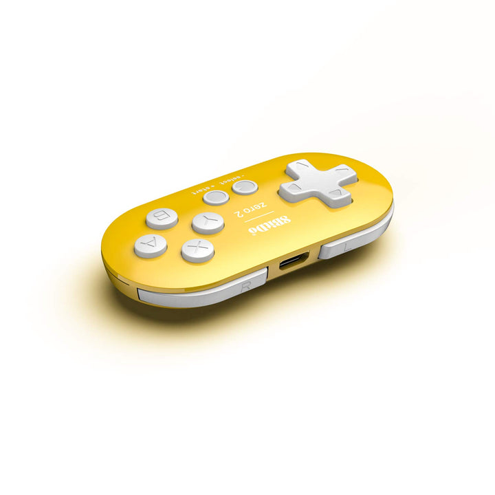 8Bitdo Zero 2 Bluetooth Gamepad Keychain Sized Mini Controller for Switch, Windows, Android, macOS & Raspberry Pi(Yellow Edition)