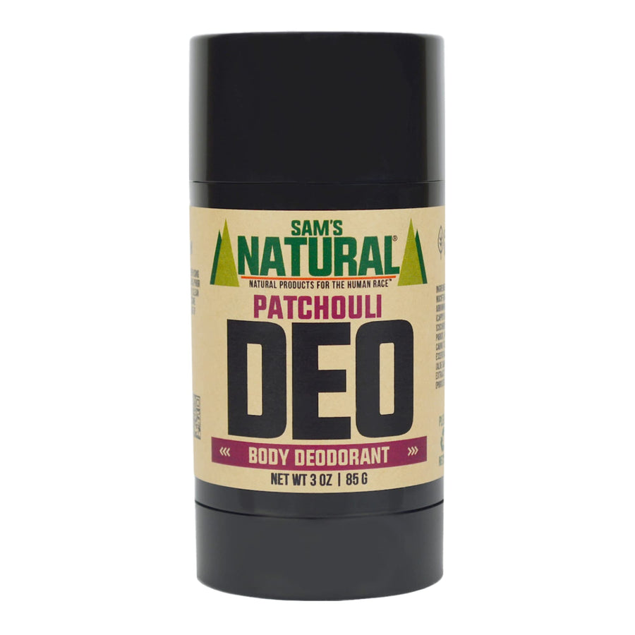 Sam’s Natural Deodorant - Patchouli - Holiday Gifts - Stocking Stuffers - Aluminum Free DEO - No phthalates, parabens, sulfates, or dyes - For Men, Women, Unisex - Vegan, Cruelty Free - 3 oz